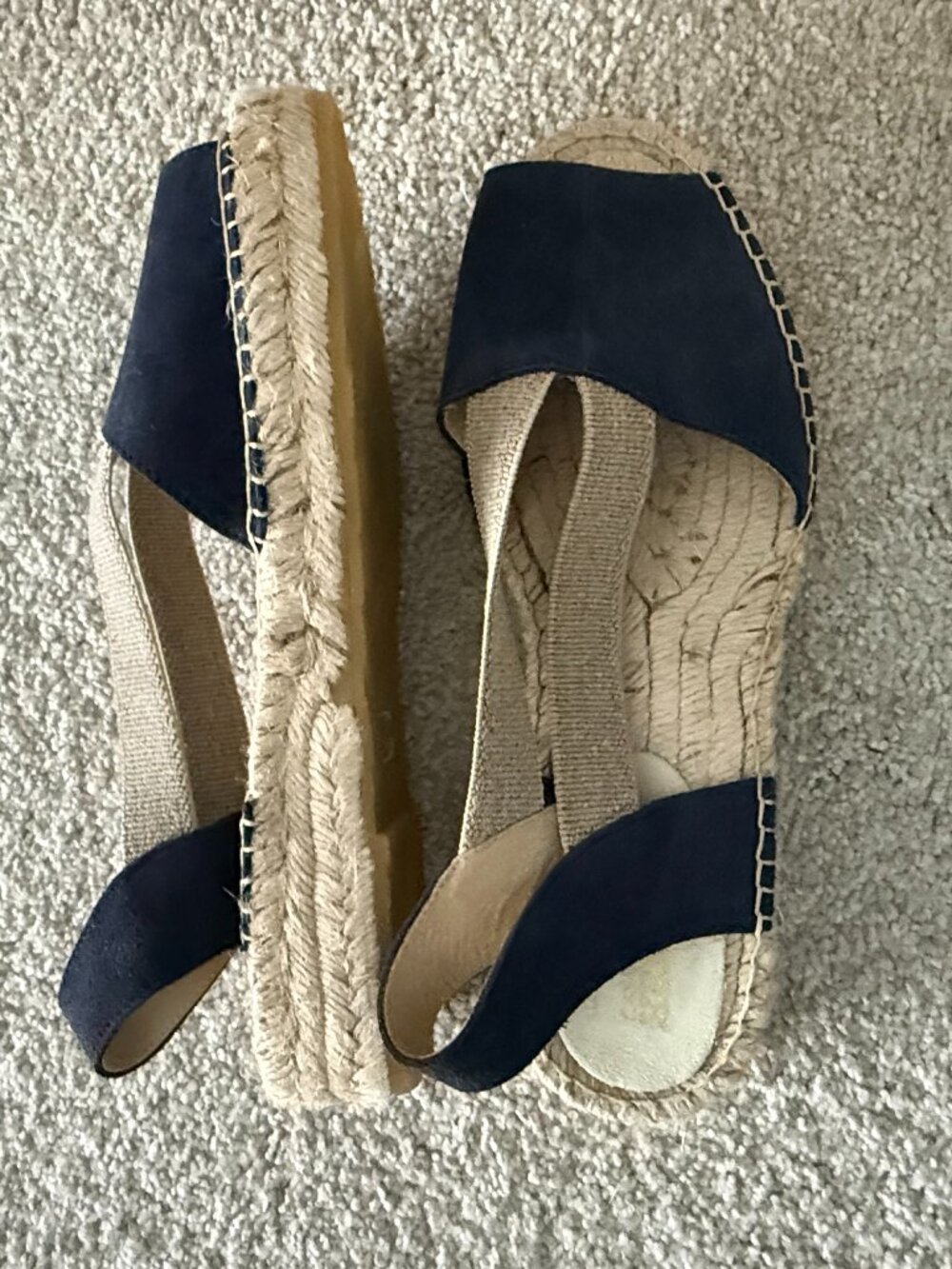 Navy/Taupe NWOT Casa Hernanz in Madrid, Spain Espadrilles Size 40 Or Womens 9